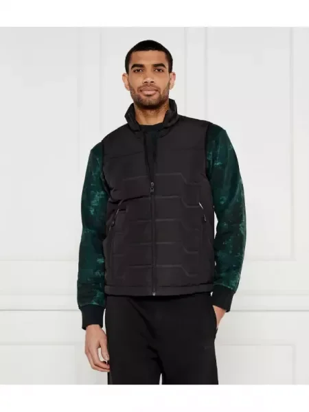 BOSS GREEN Steppelt szteppelt mellény V_Kharan fekete