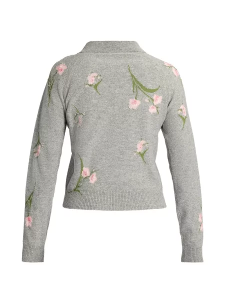 Pulover Erdem cu model floral gri