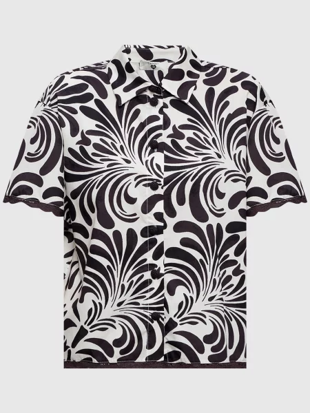 Сорочка в контрастний принт Twinset бежева