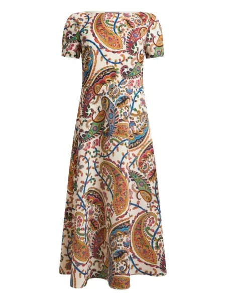Rochie midi Etro cu imagine cu model paisley până la genunchi