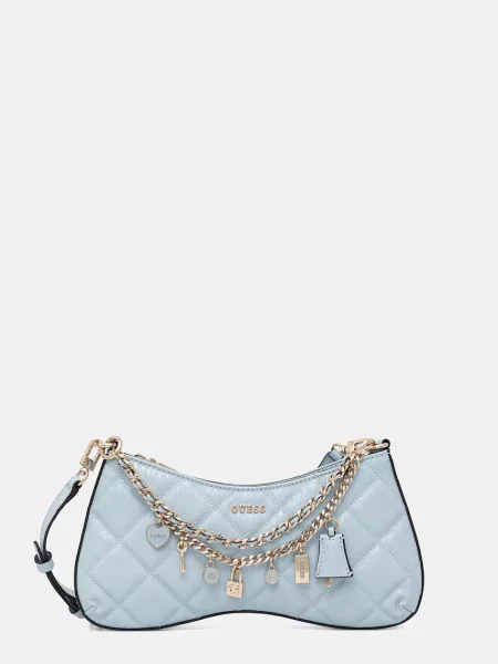 Guess torebka z imitacji skóry LIBBY niebieska