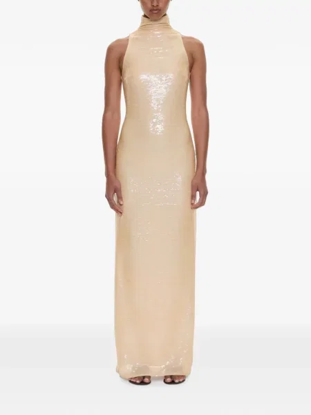 Rochie maxi Christopher Esber cu paiete galben