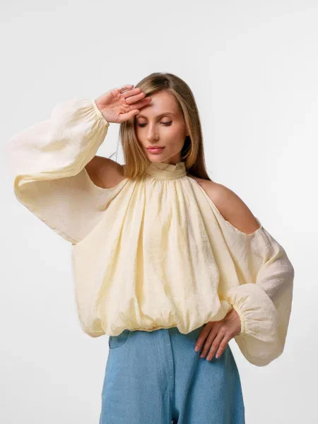 Блуза Emmelie Delage FOLD текстиль жовтий