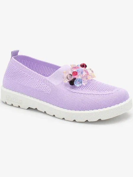 Mocasini Resti de cristal alb