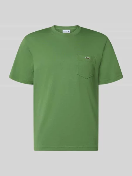 T-shirt o kroju regular fit z czystej bawełny Lacoste zielona