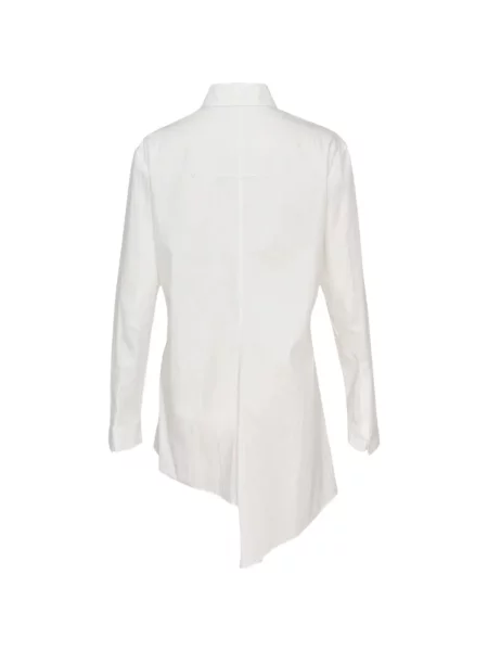 Lung cămașă Yohji Yamamoto asimetrică alb
