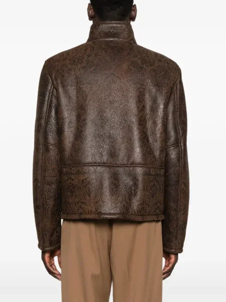 Geanta de piele Etro cu model floral maro