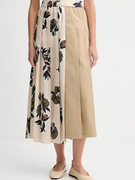 Weekend Max Mara fustă din amestec de lână ETRA midi evazati bej
