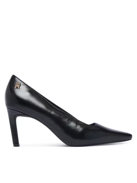 Tommy Hilfiger Pantofi cu subțire Squared Toe High Heel Lth Pump negru