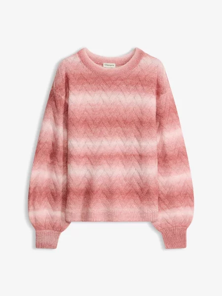 Sweter o pudełkowym kroju różowy