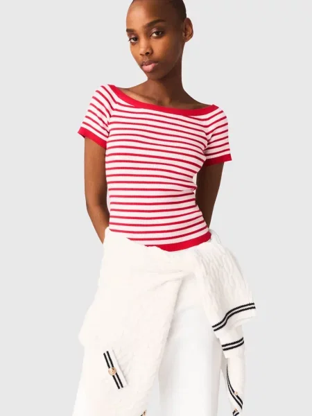 Смугастий топ Maje червоний