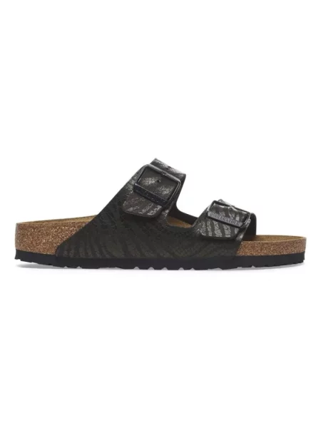 Klapki Birkenstock w zebrę czarne