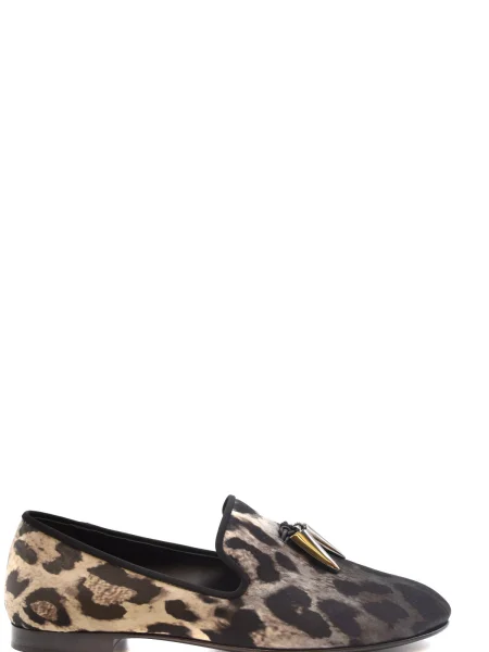 Leopardí mokasíny Giuseppe Zanotti černé