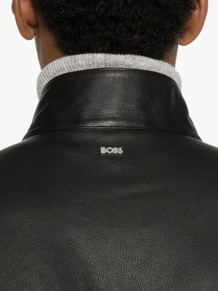 Geanta de piele Boss negru