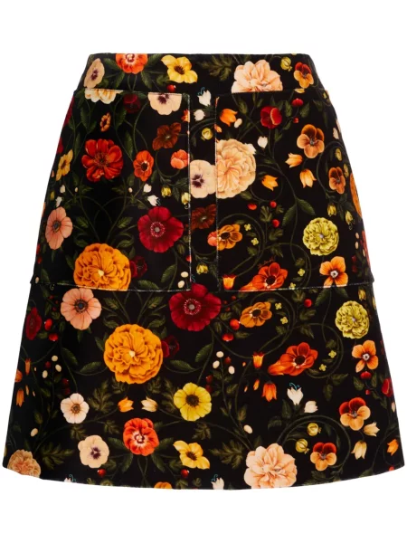 Fustă La Doublej cu model floral cu imagine negru