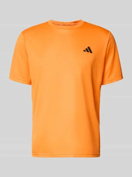 T-shirt z logo i okrągłym dekoltem Adidas Training pomarańczowa