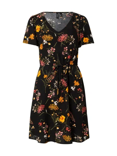 VERO MODA Rochie VMEASY verde / portocaliu / roșu negru