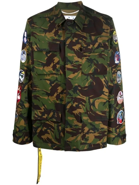 Geacă Off-white cu model camuflaj alb