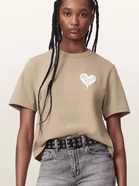 AllSaints tricou pentru femei din TRIP bej