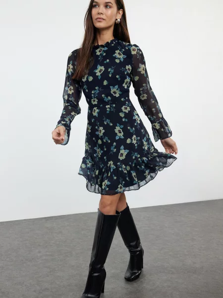 Trendyol Rochie închis / verde deschis albastru