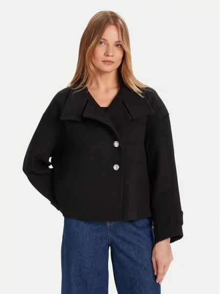 Morgan Вовняне пальто чорний