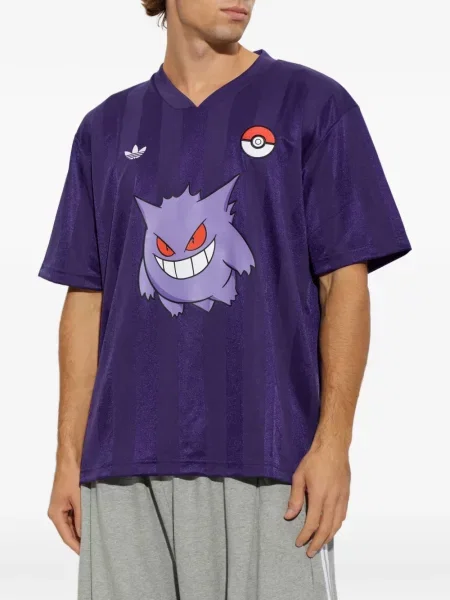 Tricou Adidas din jerseu alergare cu autograf gri