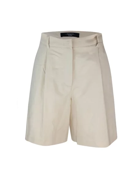 Weekend Max Mara Bermudy Ecuba Écru beżowe