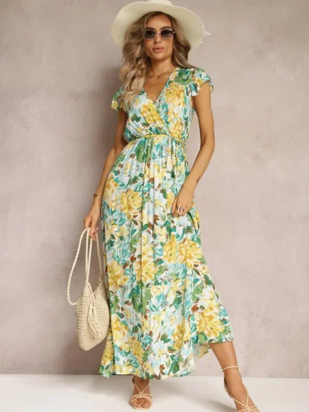 Rochie Verde-Bej Fionowen bej