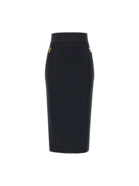 Spódnica ołówkowa Elisabetta Franchi tiulowa z autografem czarna