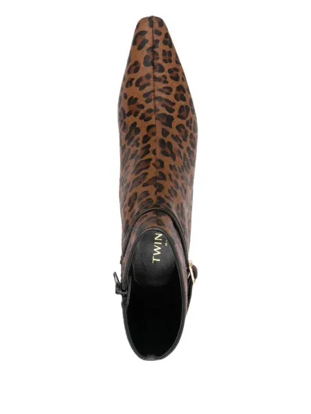 Botine Twinset cu imagine cu model leopard maro