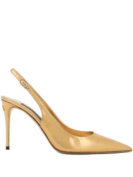 Pantofi cu toc Dolce & Gabbana slingback auriu