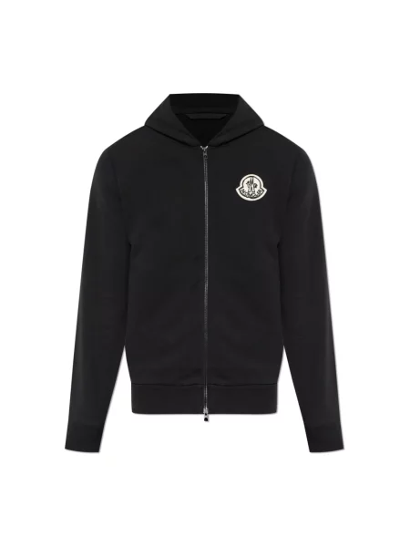 Bluza z kapturem Moncler z kapturem z logo czarna