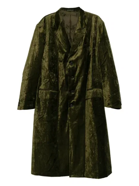 Palton Yohji Yamamoto de catifea verde