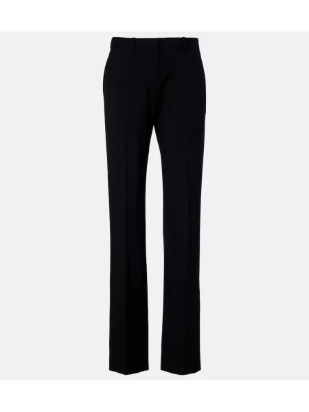 Pantaloni The Row de lână negru