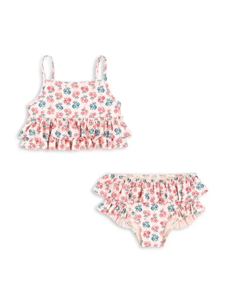 Konges Sløjd Dvoudílné dětské plavky MANUCA FRILL BIKINI GRS růžové