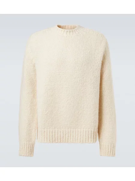 Pulover Jil Sander din lână alpaca alb