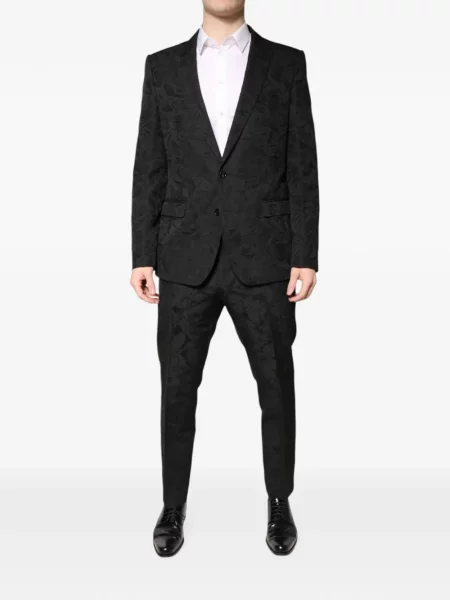 Costum Dolce & Gabbana cu model floral din jacard negru
