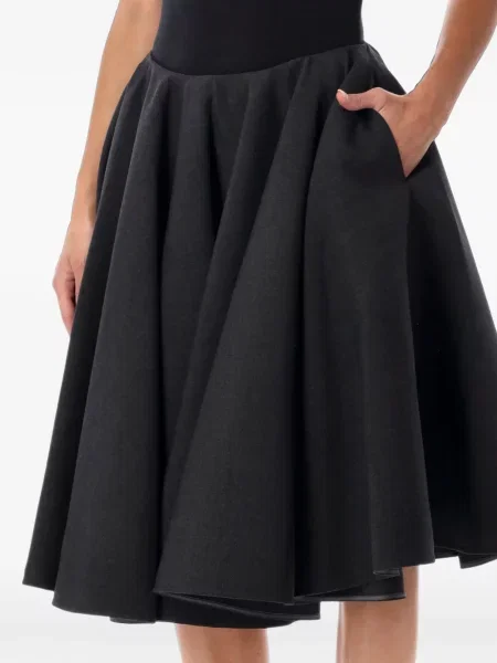 Fustă midi Ami Paris de lână negru
