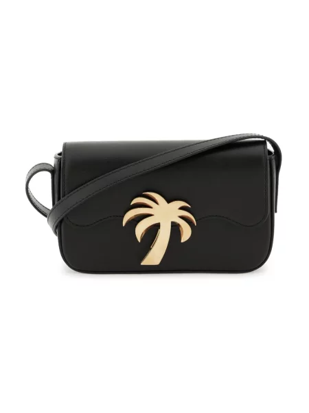 Torba plażowa Palm Angels skórzana czarna