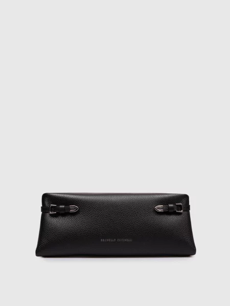 Шкіряний клатч Brunello Cucinelli чорний