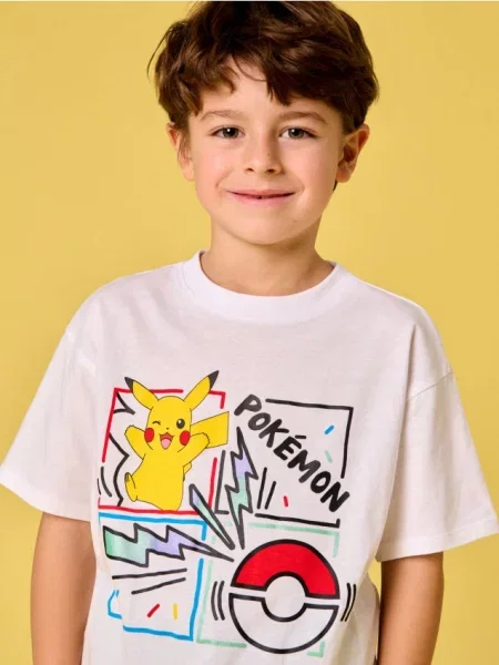 Sinsay Tričko Pokémon bílá