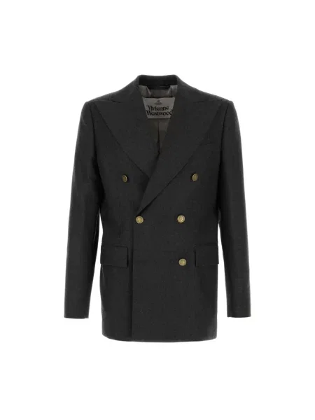 Marynarka Vivienne Westwood wełniana dwurzędowa szara