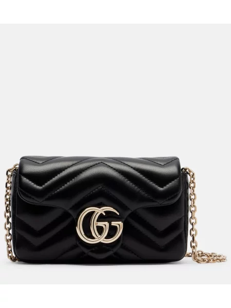 Geanta de piele Gucci GG Marmont din piele negru