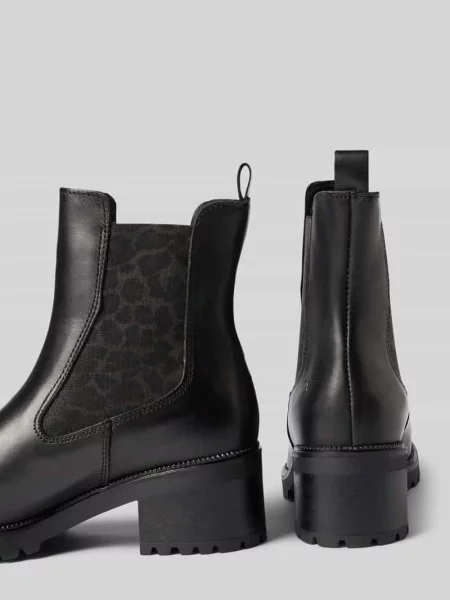 Buty chelsea z naturalnej skóry ze skóry bydlęcej Tamaris czarne