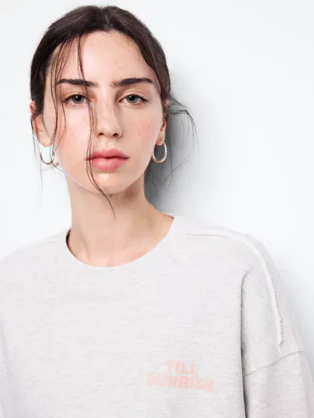 Bluza z nadrukowanym napisem jasnoszary Teen M MANGO TEEN