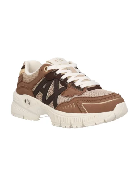Sneakersy Armani Exchange z logo beżowe