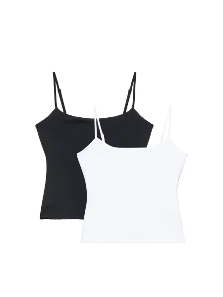 Pull&Bear Top negru alb