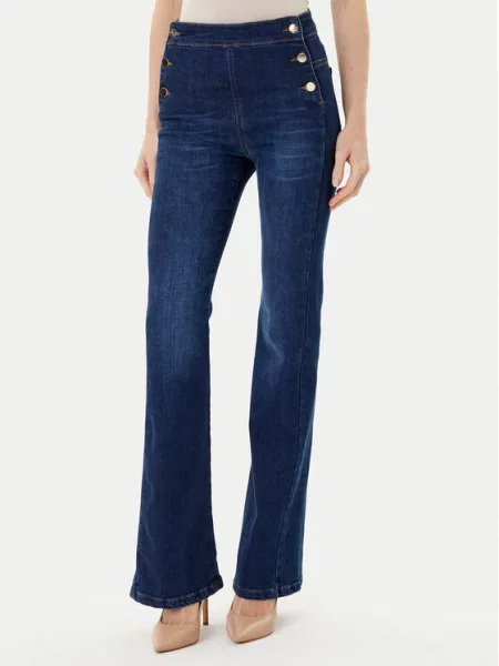 Rinascimento Jeansy Flare Fit niebieski