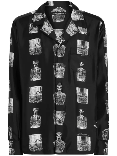 Cămașă Dolce & Gabbana cu imagine negru