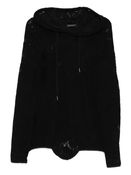 Суичър с качулка Juntae Kim с дантела черно